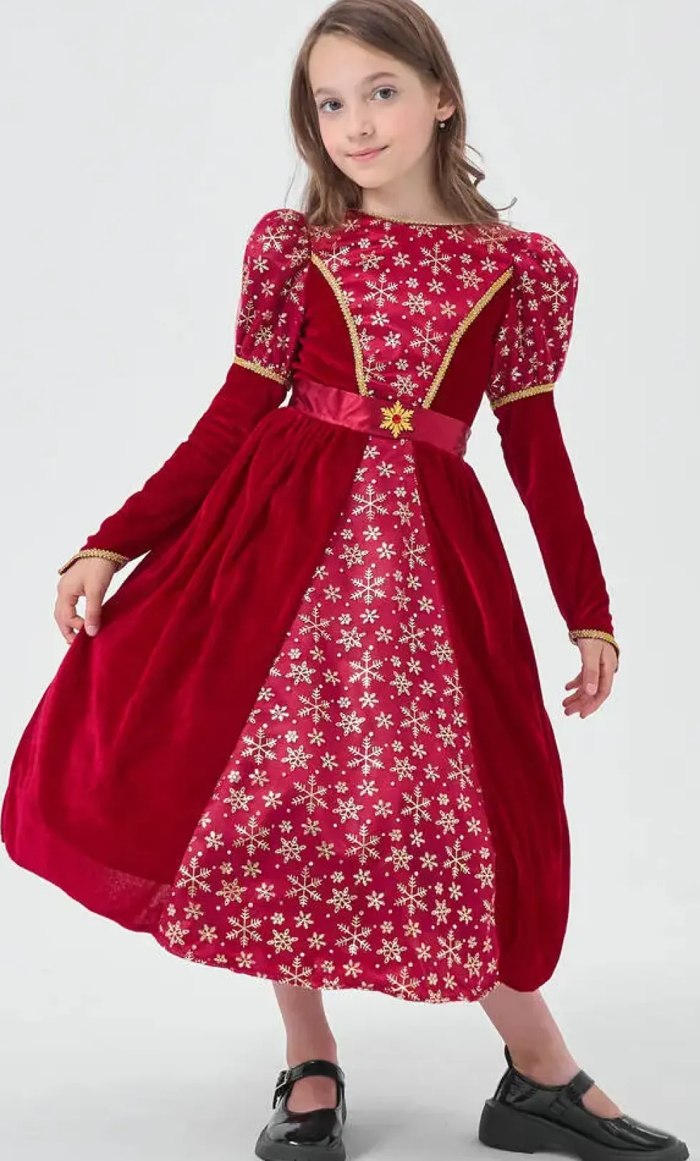 DEGUISEMENT ROBE EN VELOURS ROUGE TAILLE3-4 ANS