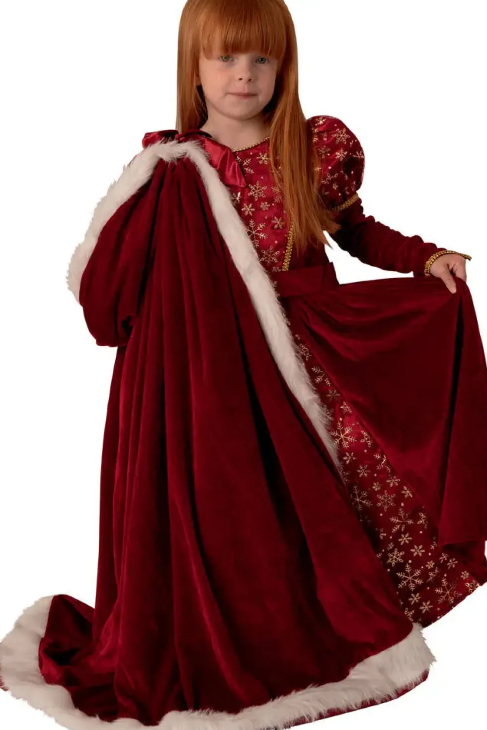 DEGUISEMENT ROBE EN VELOURS ROUGE TAILLE5-7 ANS