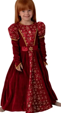 DEGUISEMENT ROBE EN VELOURS ROUGE TAILLE5-7 ANS