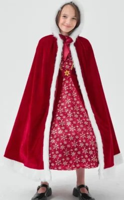 DEGUISEMENT ROBE EN VELOURS ROUGE TAILLE5-7 ANS