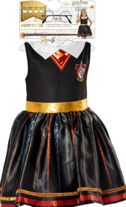 DEGUISEMENT ROBE LUXE HERMIONE + BAGUETTE + LUNETTES TAILLE S 3-4 ANS