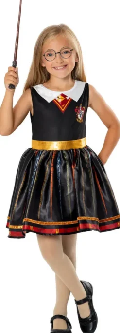 DEGUISEMENT ROBE LUXE HERMIONE + BAGUETTE + LUNETTES TAILLE M 5-6 ANS