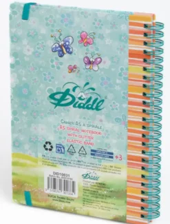 DIDDL -CAHIER A SPIRALE A5 ELASTIQUE A PAILLETTES