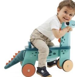 DINO - PORTEUR PORTOSAURUS EN BOIS