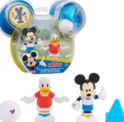 DISNEY MICKEY - 2 FIGURINES ARTICULEES 7.5 CM AVEC ACCESSOIRES -