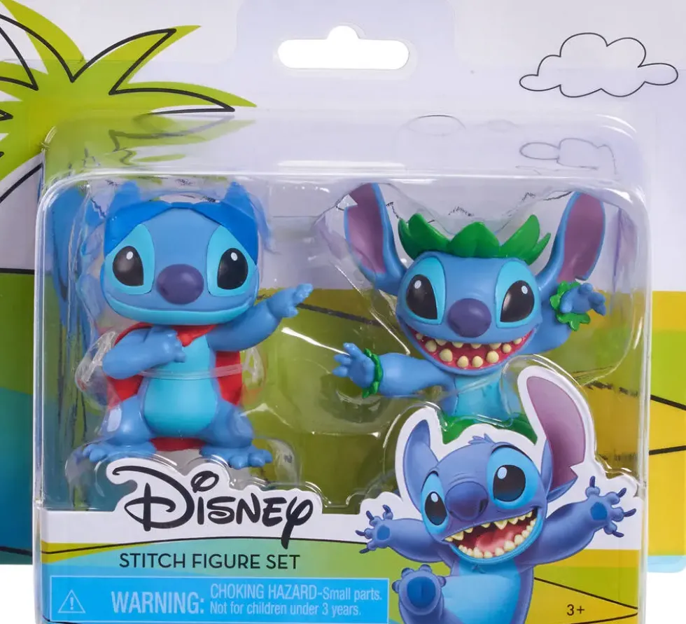 DISNEY STITCH - 2 FIGURINES STITCH HULA ET SUPER-HEROS
