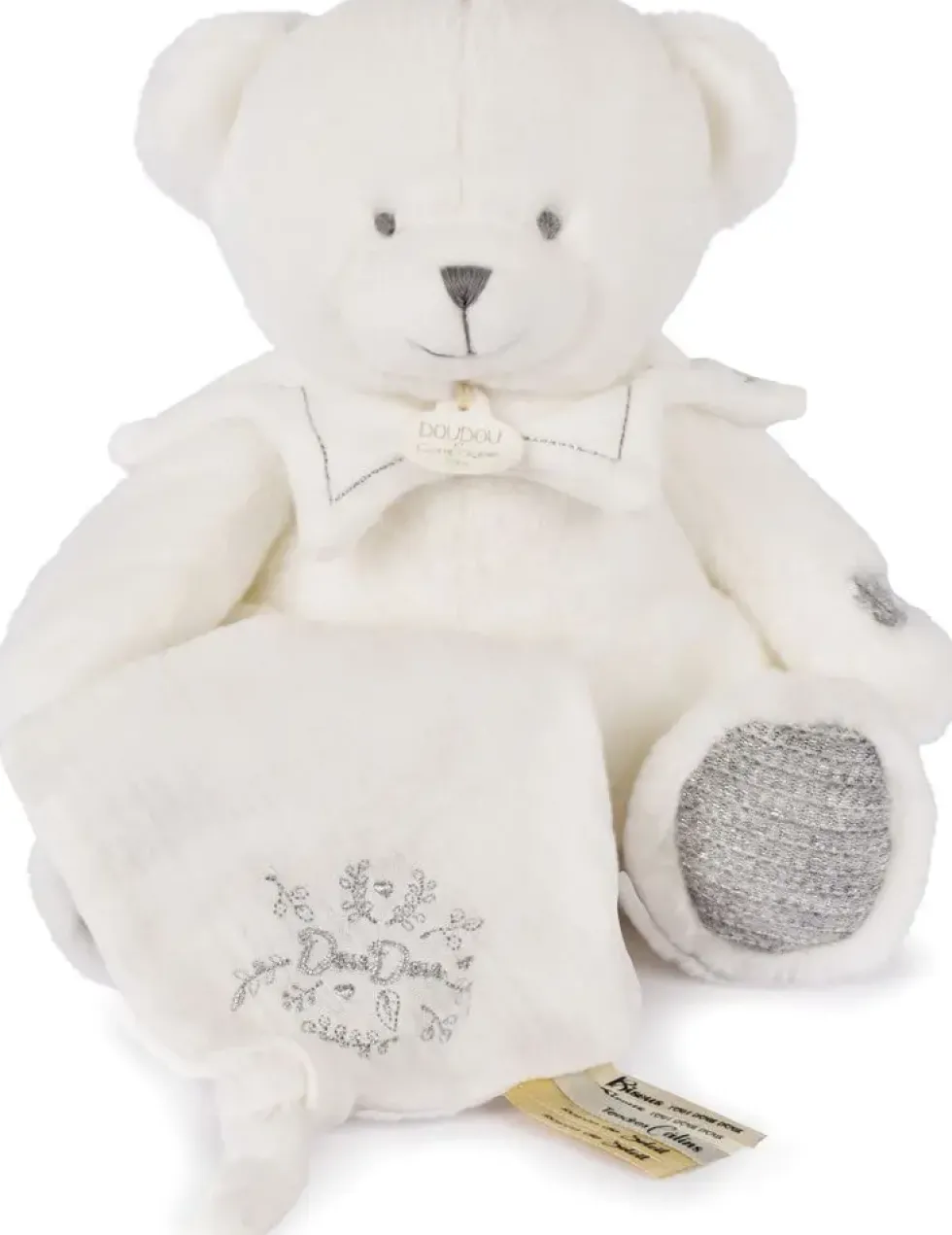 DOUDOU 25 ANS - OURS ARGENT PANTIN AVEC DOUDOU MOU