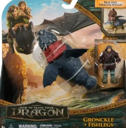 DRAGONS - PACK FIGURINES DRAGON ET VIKING 25 CM- FILM