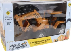 ENGINS DE CHANTIER - CAMION PELLETEUSE A CHENILLE - JAUNE - METAL - 1:24 - VEHICULE TELECOMMANDEE