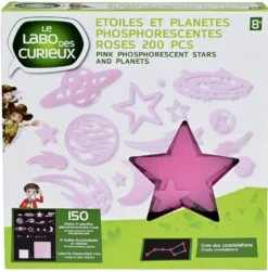 ETOILES ET PLANETES PHOSPHORESCENTES ROSES 200 PIECES