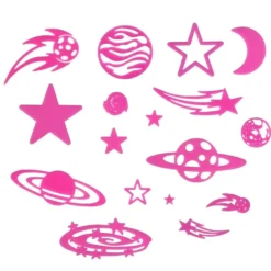 ETOILES ET PLANETES PHOSPHORESCENTES ROSES 200 PIECES