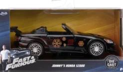 1/32 FASTAND FURIOUS - VOITURE 2001 HONDA S2000 FREE ROLLING NOIR BRILLANT