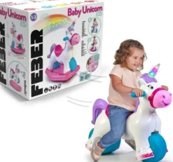 FEBER BABY UNICORN - PORTEUR 2 EN 1 LICORNE - SONS ET LUMIERES