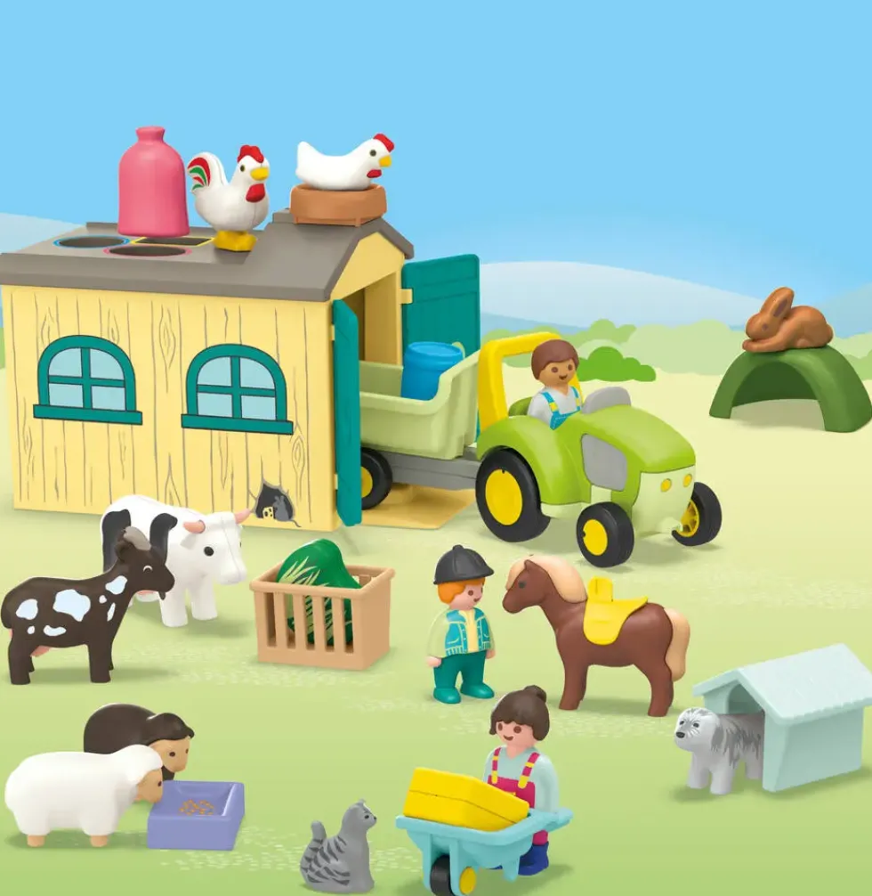 FERME AVEC TRACTEUR ET ANIMAUX - 71656