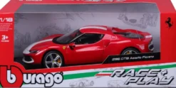 1/18 FERRARI - 296 GTB - ROUGE ET BLANCHE