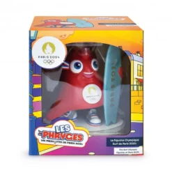 FIGURINE MASCOTTE OLYMPIQUE POSE SURF - JEUX OLYMPIQUES PARIS 2024 - 13 CM
