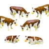 FIGURINES VACHES MARRON ET BLANCHES