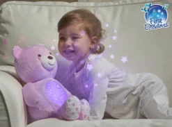 FIRT DREAMS - PELUCHE OURSON PROJECTEUR BABY BEAR ROSE