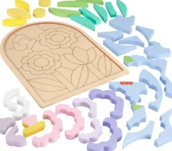 FISHER PRICE WOODEN PUZZLE BLOCKS FLOWER