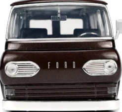1/24 FORD ECONOLINE BUS W -METMS RED FIGURE BROWN HOLLYWOOD RIDES 1965