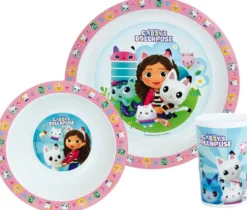 GABBY ET LA MAISON MAGIQUE ENSEMBLE REPAS ASSIETTE, BOL, VERRE