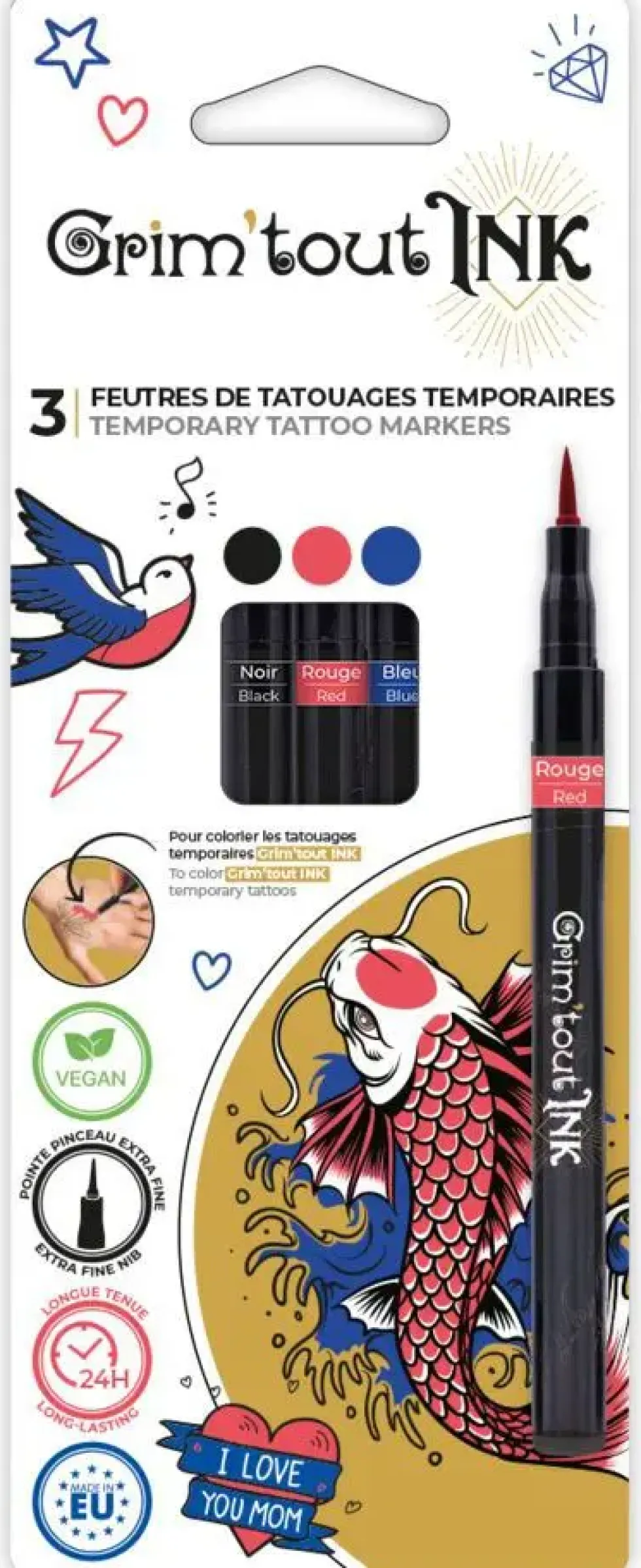 GRIMTOUT INK SET DE 3 COULEURS ASSORTIES COULEURS TRADI