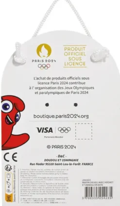 HOCHET AVEC ANNEAU EN BOIS- MASCOTTE JEUX OLYMPIQUES PARIS 2024 - 17 CM