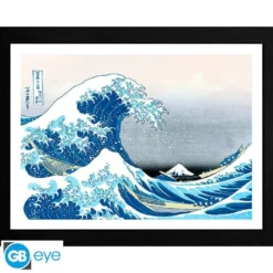 HOKUSAI - TIRAGE ENCADRE "GRANDE VAGUE" (30X40) X2