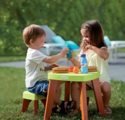 JARDIN ET SAISON - TABLE PIQUE-NIQUE ET 2 TABOURETS