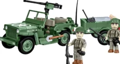 JEEP WILLYS MB - REMORQUE ET MITRAILLEUSE M2