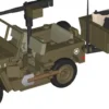 JEEP WILLYS MB REMORQUE ET MITRAILLEUSE M2