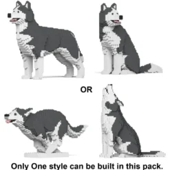 JEKCA BLOCS DE CONSTRUCTION - CHIEN HUSKY (4 EN 1) GRIS STANDARD