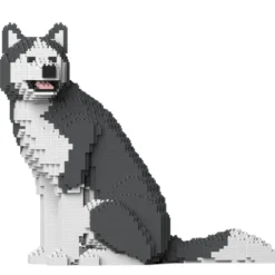 JEKCA BLOCS DE CONSTRUCTION - CHIEN HUSKY (4 EN 1) GRIS STANDARD