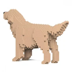 JEKCA BLOCS DE CONSTRUCTION -CHIEN GOLDEN RETRIEVER LA QUEUE EN L'AIR BEIGE