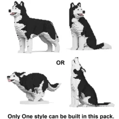 JEKCA BLOCS DE CONSTRUCTION - CHIEN HUSKY (4 EN 1) NOIR STANDARD