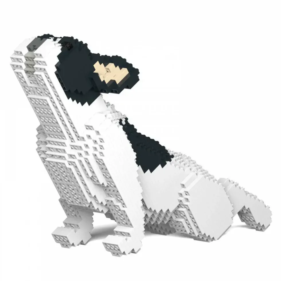 JEKCA BLOCS DE CONSTRUCTION -CHIEN BOULEDOGUE FRANCAIS QUI FAIT DU YOGA CAILLE NOIR