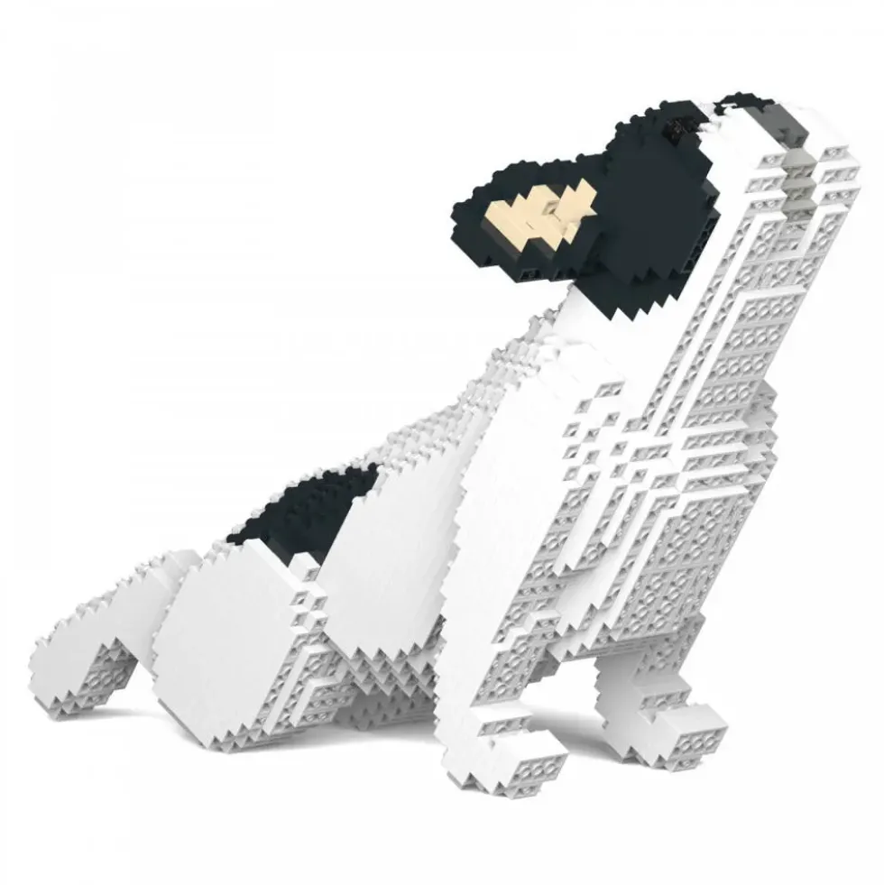JEKCA BLOCS DE CONSTRUCTION -CHIEN BOULEDOGUE FRANCAIS QUI FAIT DU YOGA CAILLE NOIR