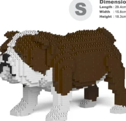 JEKCA BLOCS DE CONSTRUCTION -CHIEN BULLDOG ANGLAIS MARRON