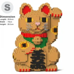 JEKCA BLOCS DE CONSTRUCTION -CHAT PORTE-BONHEUR MANEKI NEKO BEIGE