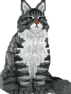 JEKCA BLOCS DE CONSTRUCTION -CHAT MAINE COON GRIS ASSIS