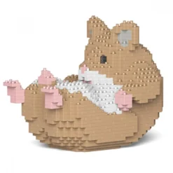 JEKCA BLOCS DE CONSTRUCTION -HAMSTER MARRON SUR LE DOS