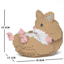 JEKCA BLOCS DE CONSTRUCTION -HAMSTER MARRON SUR LE DOS