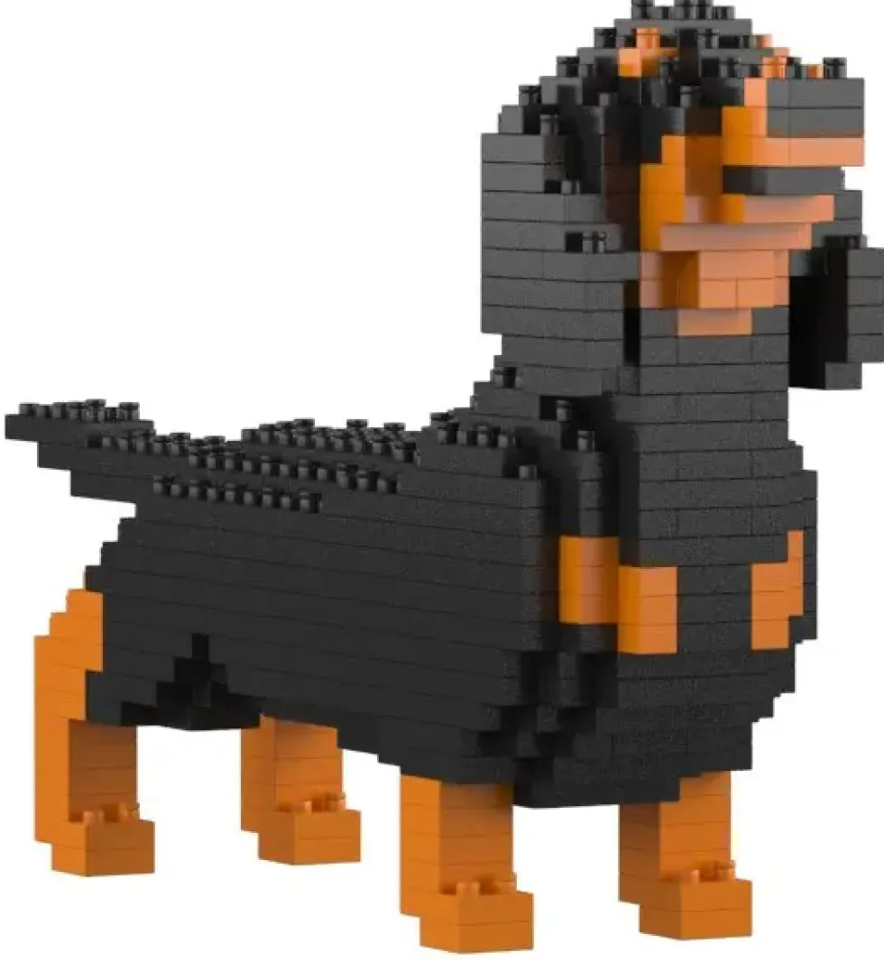 JEKCA BLOCS DE CONSTRUCTION - MINI TECKEL NOIR ET FEU