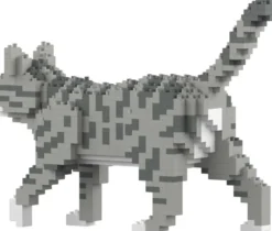 JEKCA BLOCS DE CONSTRUCTION MINI CHAT TIGRE GRIS CLAIR