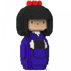 JEKCA BLOCS DE CONSTRUCTION -POUPEE KOKESHI BLEUE
