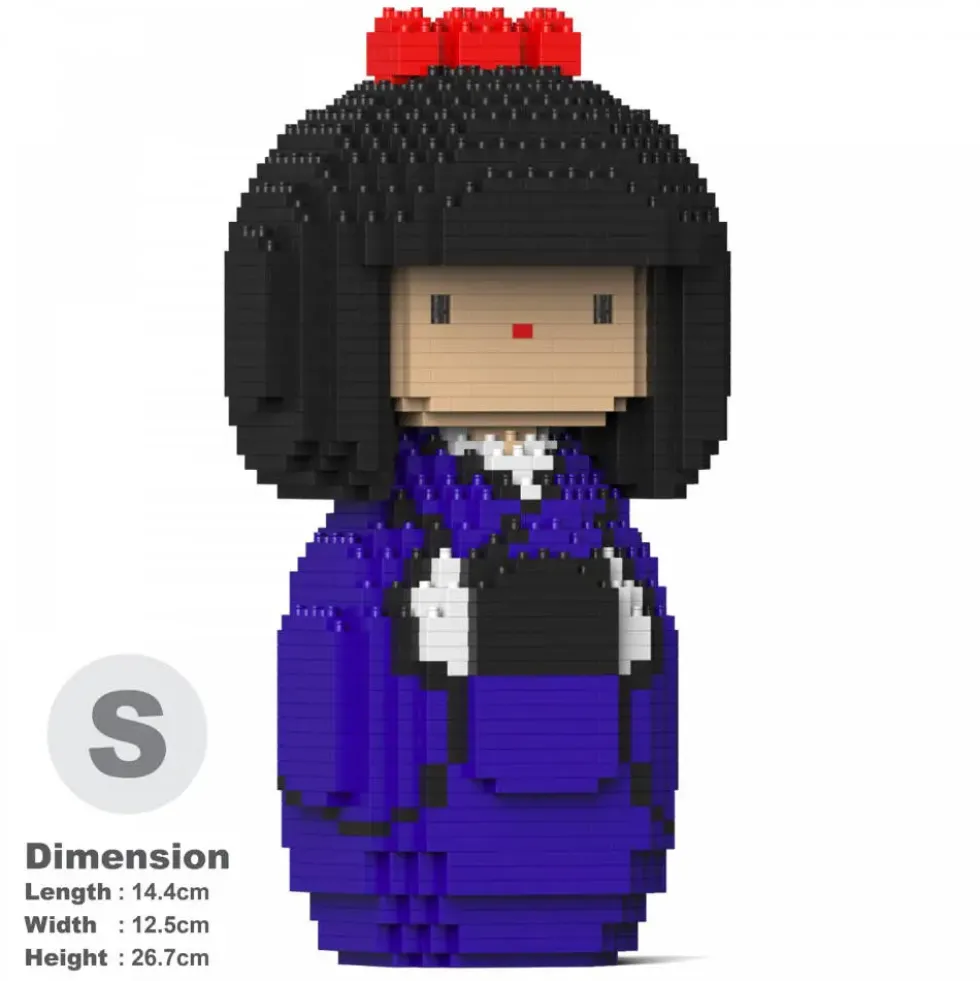 JEKCA BLOCS DE CONSTRUCTION -POUPEE KOKESHI BLEUE