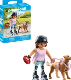 JEUNE FILLE ROLLEUSE AVEC RETRIEVER - 71739