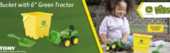 JOHN DEERE -ENSEMBLE BAC A SABLE AVEC SEAU ET CAMION-BENNE
