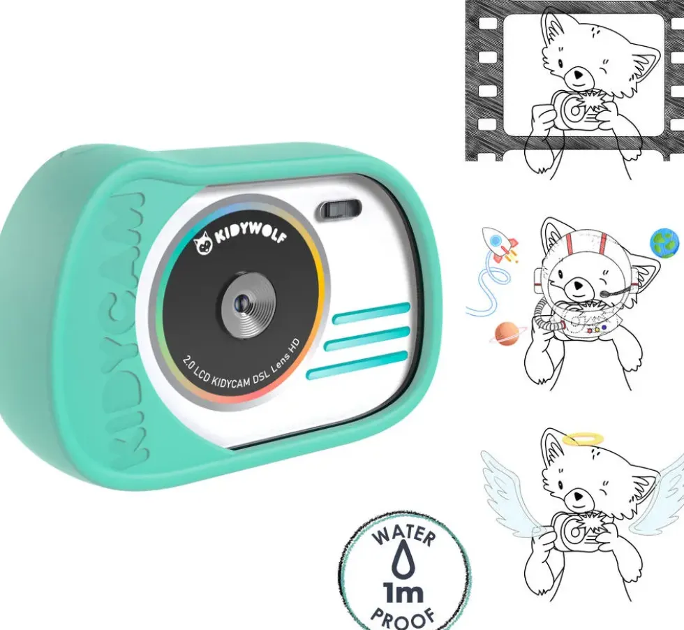 KIDYCAM - APPAREIL PHOTO ETANCHE 8MP AVEC 16GB MEMOIRE - TURQUOISE
