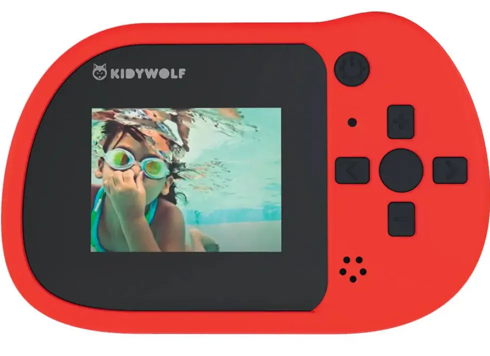 KIDYWOLF- APPAREIL PHOTO ETANCHE 8MP AVEC 16GB MEMOIRE ROUGE